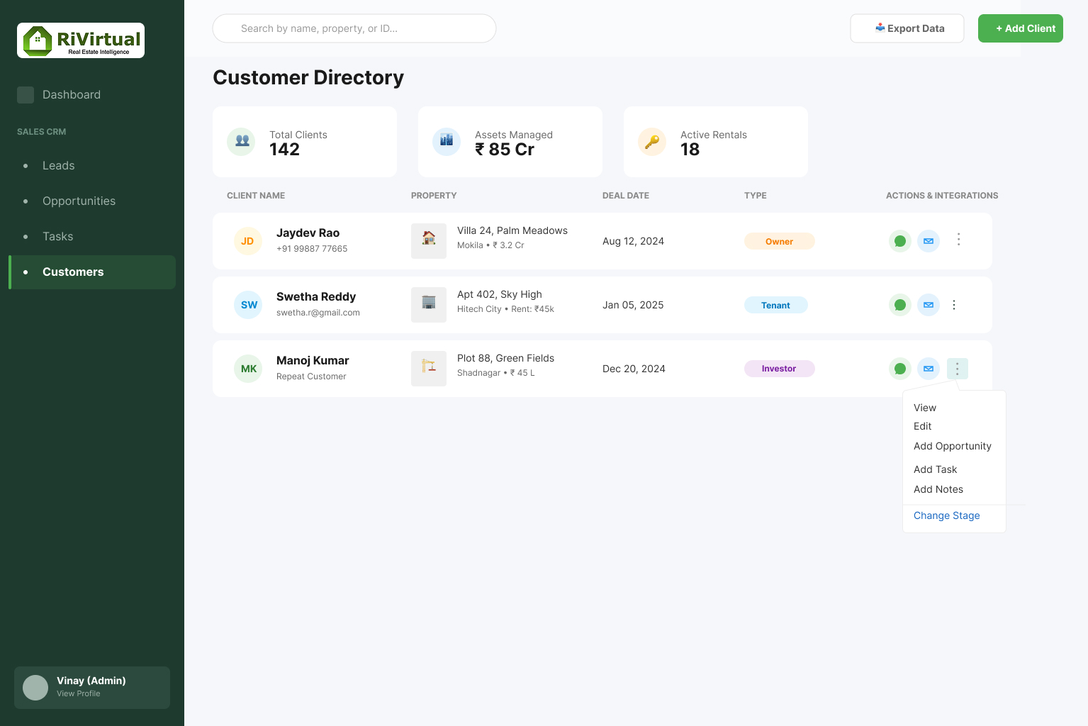 RiVirtual Customers